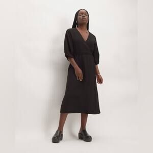 Everlane The City Stripe Wrap Dress